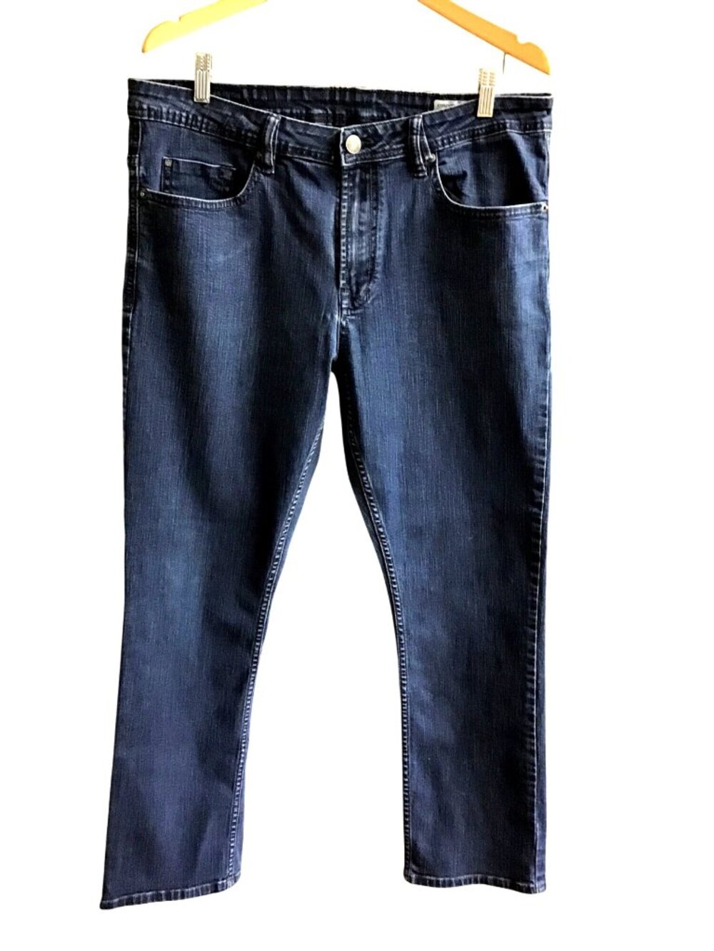 BUFFALO-DAVID BITTON- MENS DARK WASH STRAIGHT LEG STRETCH JEANS SIZE 36X32